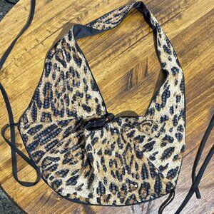 SHEIN Animal Print Sequin Shoulder Bag